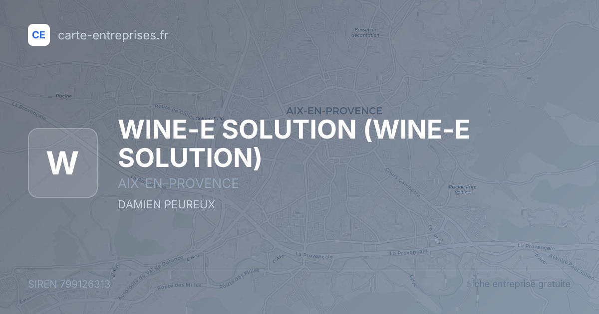 WINE-E SOLUTION — 799126313 — fiche entreprise