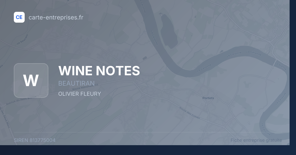 WINE NOTES — 813775004 — fiche entreprise