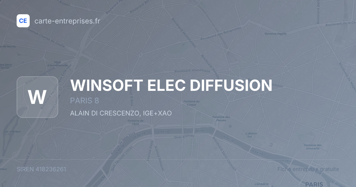 WINSOFT ELEC DIFFUSION — 418236261 — fiche entreprise