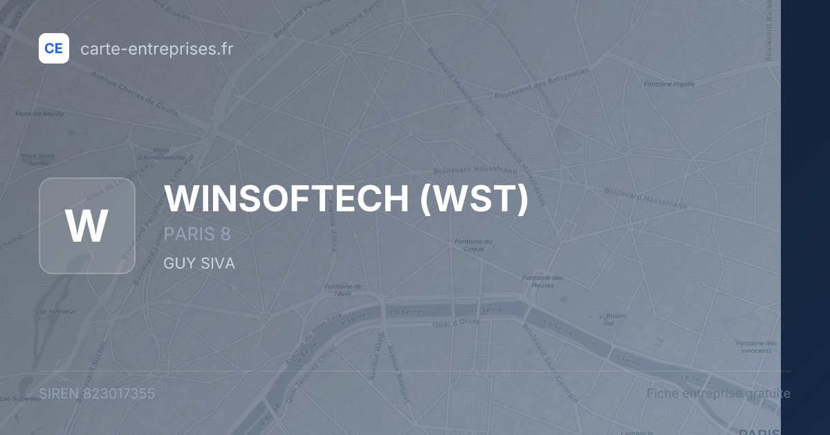 WINSOFTECH (WST) — 823017355 — fiche entreprise