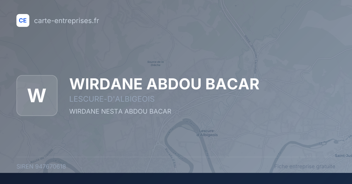 WIRDANE ABDOU BACAR — 947670618 — fiche entreprise