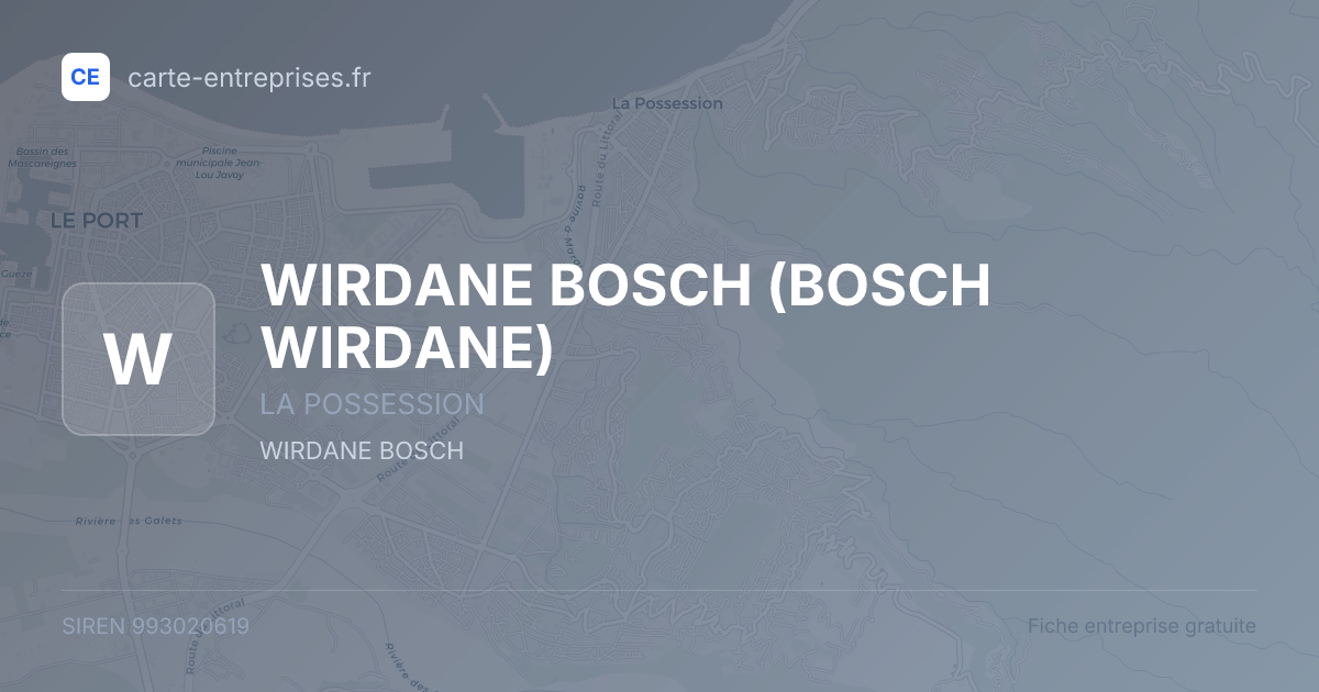 WIRDANE BOSCH (BOSCH WIRDANE) — 993020619 — fiche entreprise