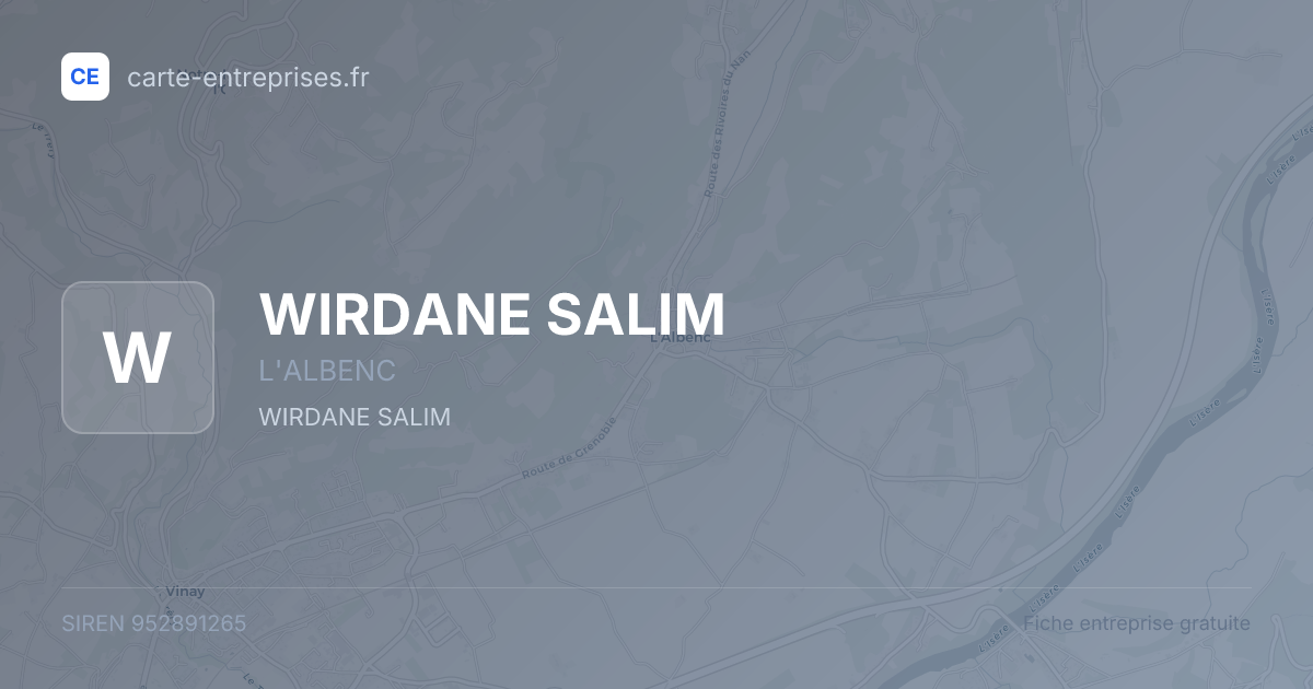 WIRDANE SALIM — 952891265 — fiche entreprise