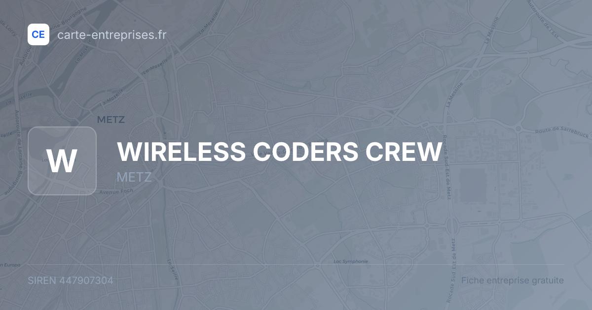 WIRELESS CODERS CREW — 447907304 — fiche entreprise