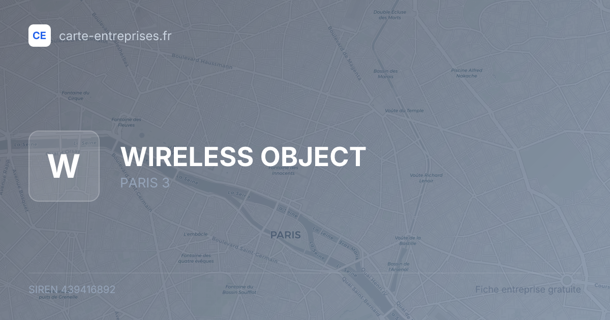 WIRELESS OBJECT — 439416892 — fiche entreprise