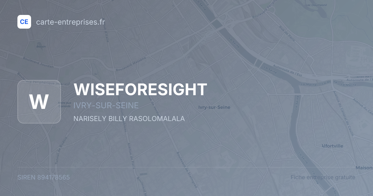 WISEFORESIGHT — 894178565 — fiche entreprise