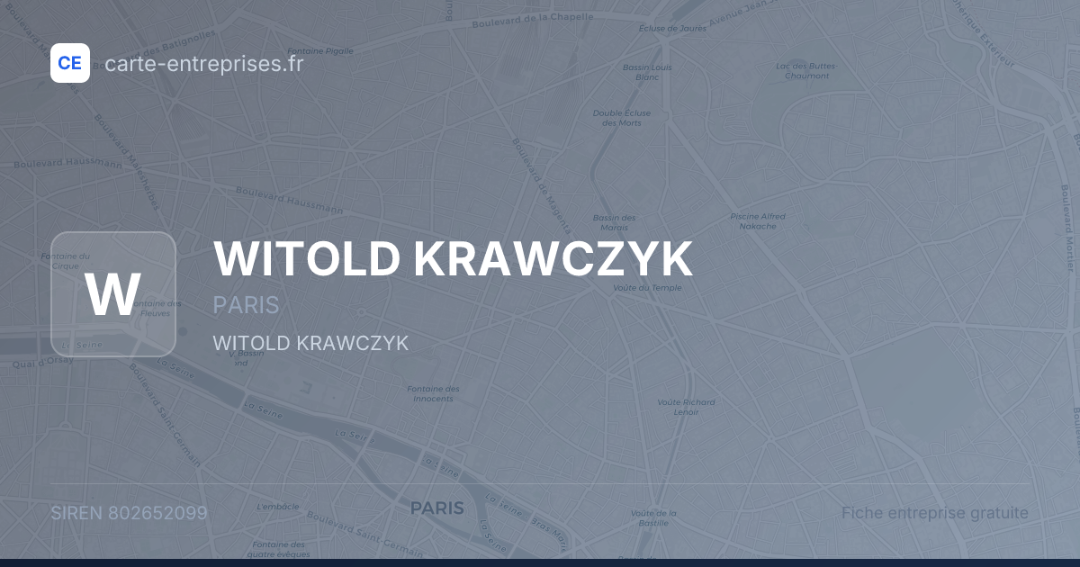 WITOLD KRAWCZYK — 802652099 — fiche entreprise