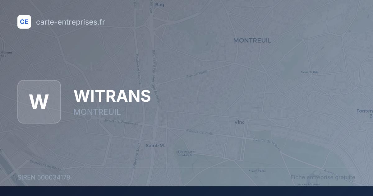 WITRANS — 500034178 — fiche entreprise