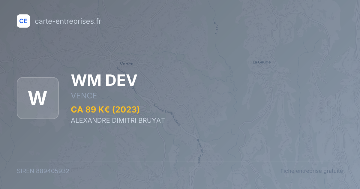 WM DEV — 889405932 — fiche entreprise