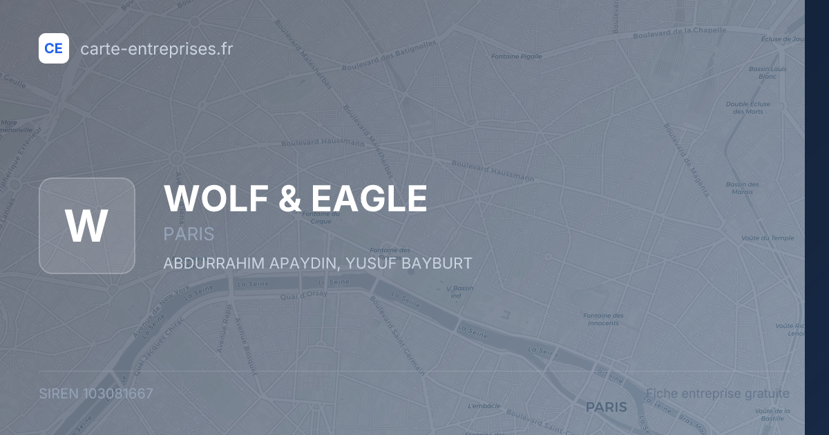 WOLF & EAGLE — 103081667 — fiche entreprise