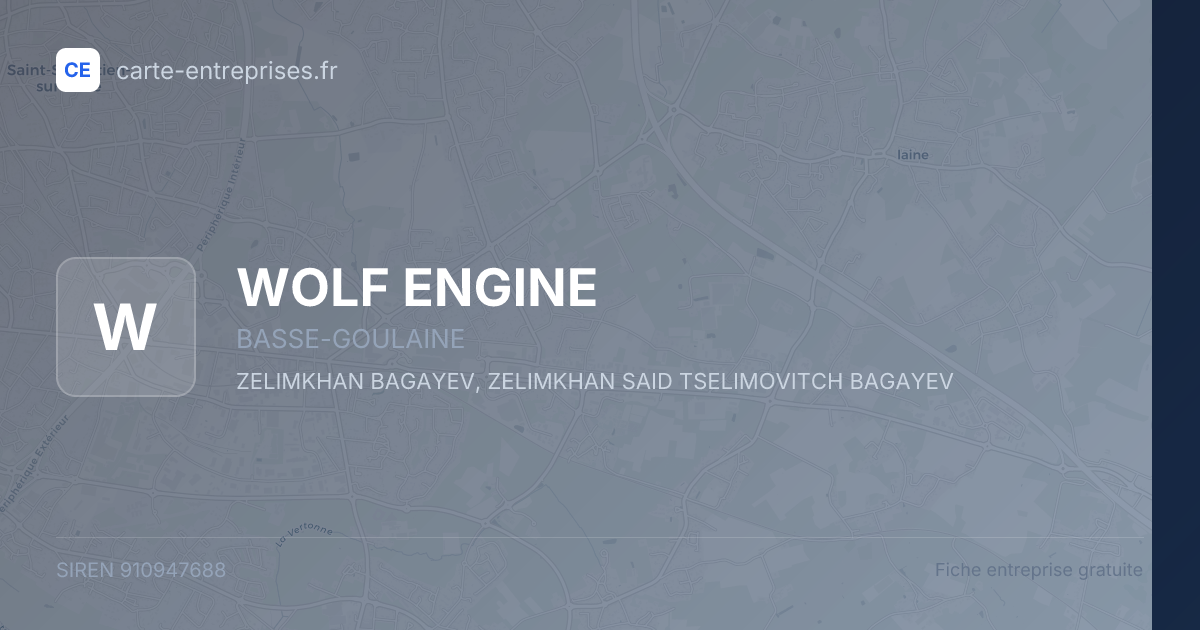 WOLF ENGINE — 910947688 — fiche entreprise
