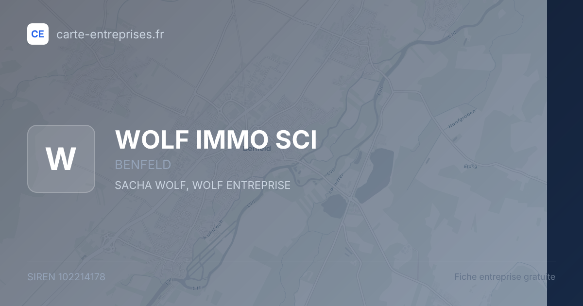 WOLF IMMO SCI — 102214178 — fiche entreprise