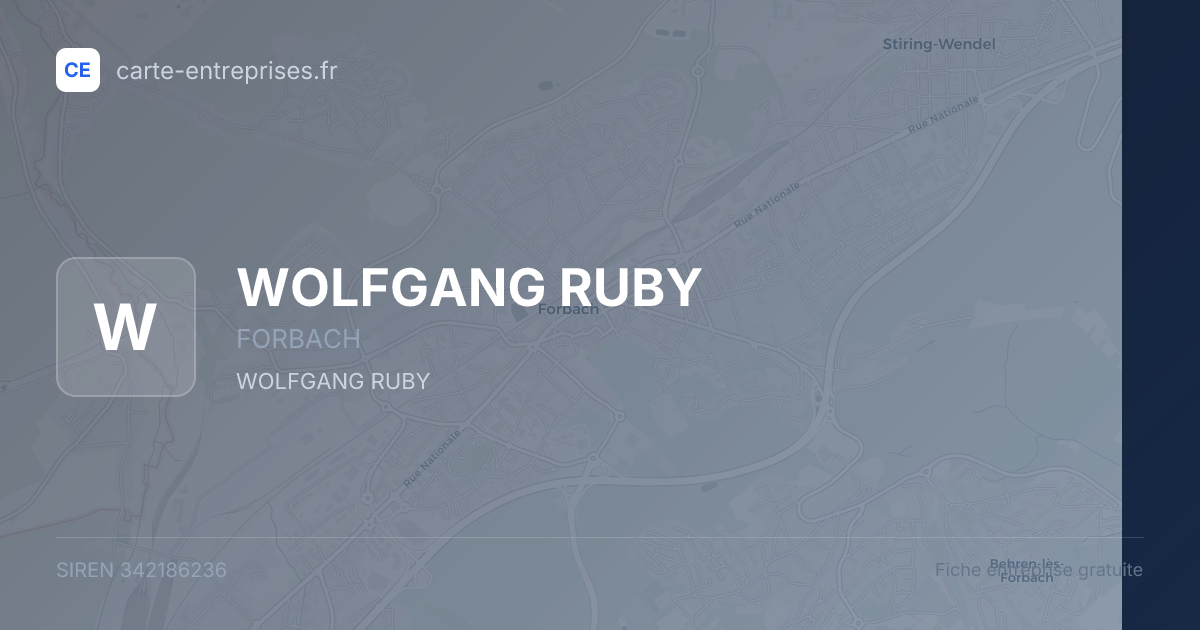 WOLFGANG RUBY — 342186236 — fiche entreprise