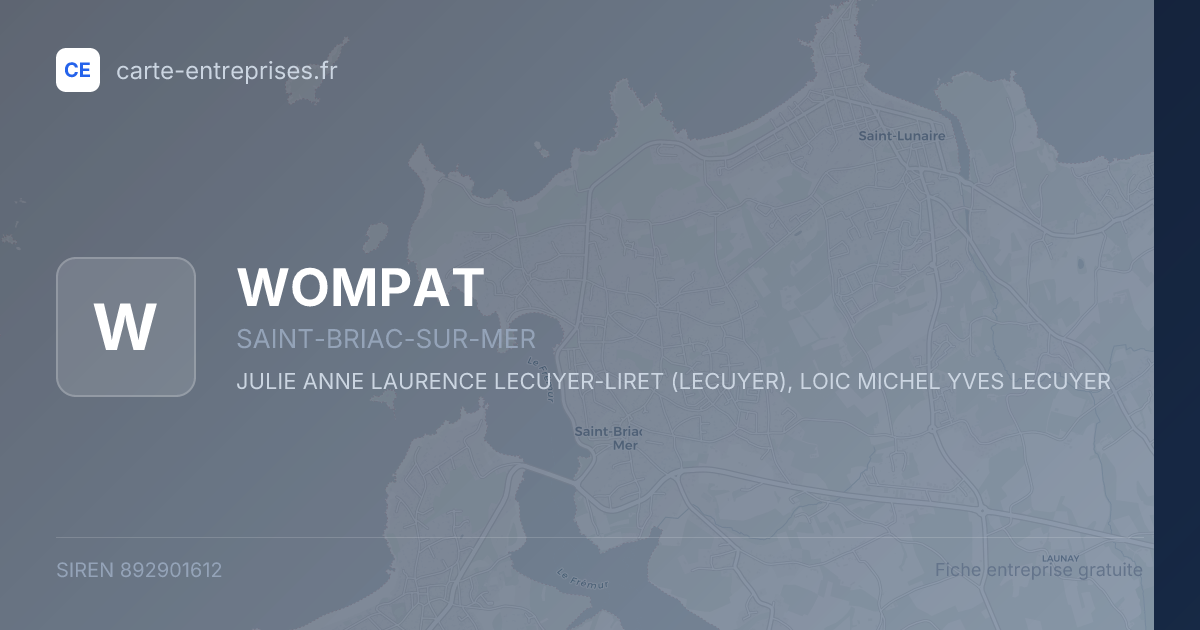 WOMPAT — 892901612 — fiche entreprise