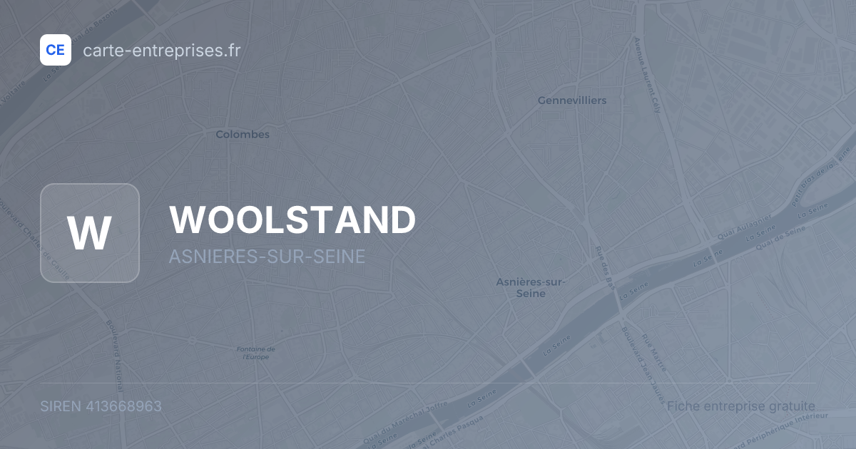 WOOLSTAND — 413668963 — fiche entreprise