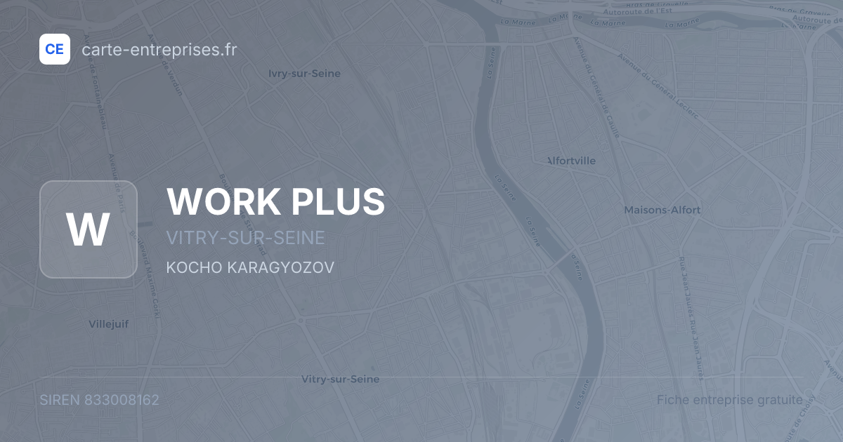 WORK PLUS — 833008162 — fiche entreprise
