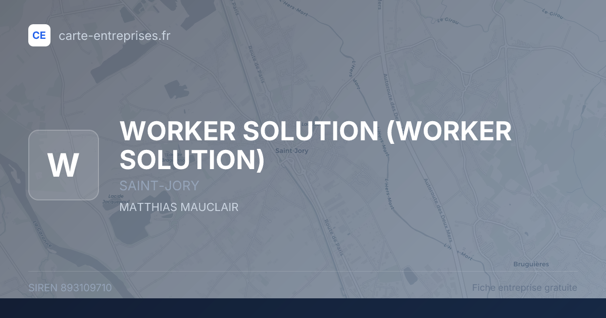 WORKER SOLUTION — 893109710 — fiche entreprise