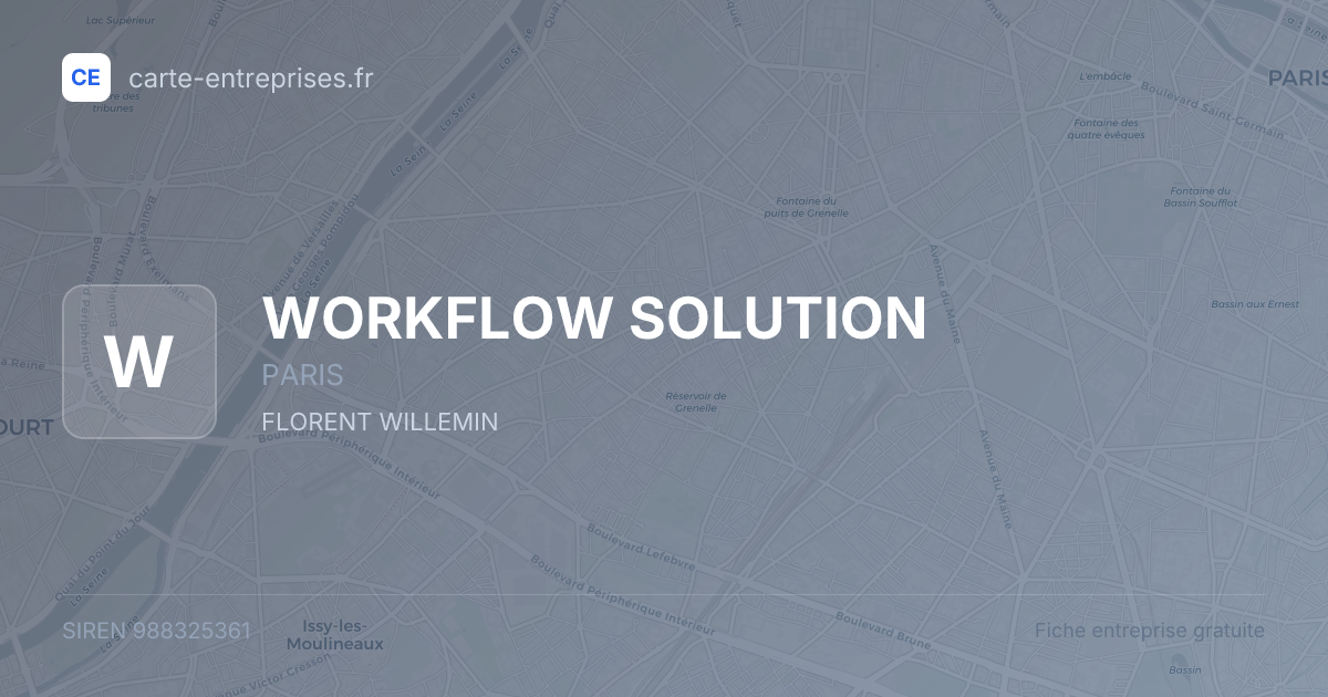 WORKFLOW SOLUTION — 988325361 — fiche entreprise