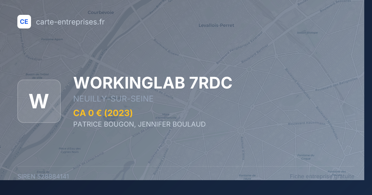 WORKINGLAB 7RDC — 528884141 — fiche entreprise