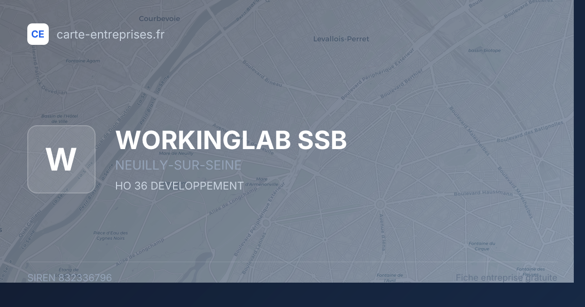 WORKINGLAB SSB — 832336796 — fiche entreprise