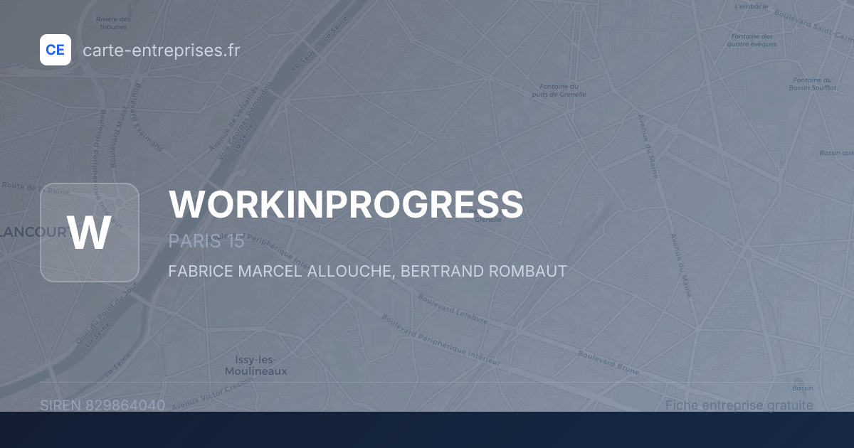 WORKINPROGRESS — 829864040 — fiche entreprise