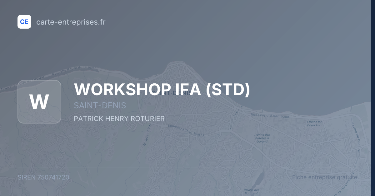 WORKSHOP IFA (STD) — 750741720 — fiche entreprise