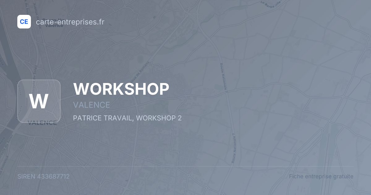 WORKSHOP — 433687712 — fiche entreprise