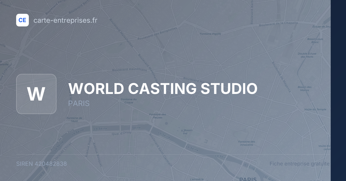WORLD CASTING STUDIO — 420482838 — fiche entreprise