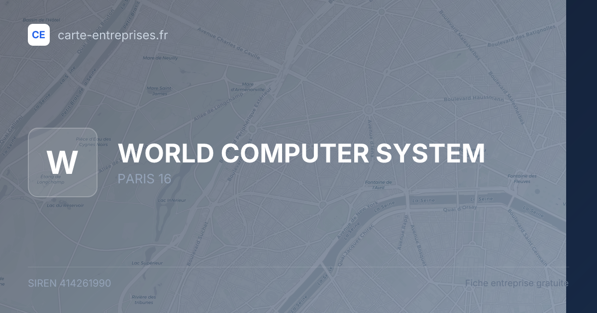WORLD COMPUTER SYSTEM — 414261990 — fiche entreprise