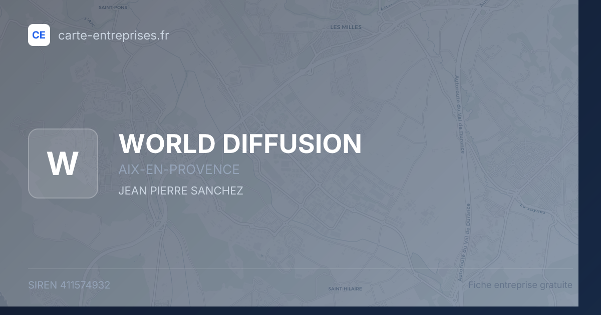 WORLD DIFFUSION — 411574932 — fiche entreprise