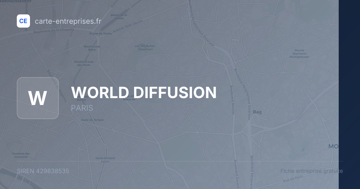 WORLD DIFFUSION — 429838535 — fiche entreprise