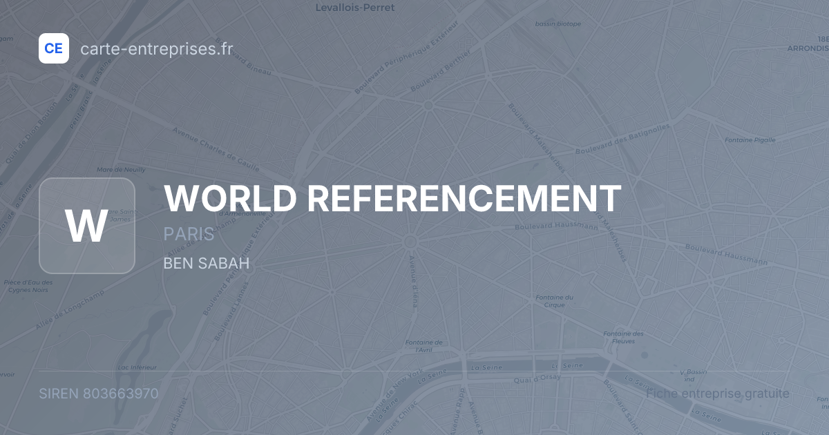 WORLD REFERENCEMENT — 803663970 — fiche entreprise