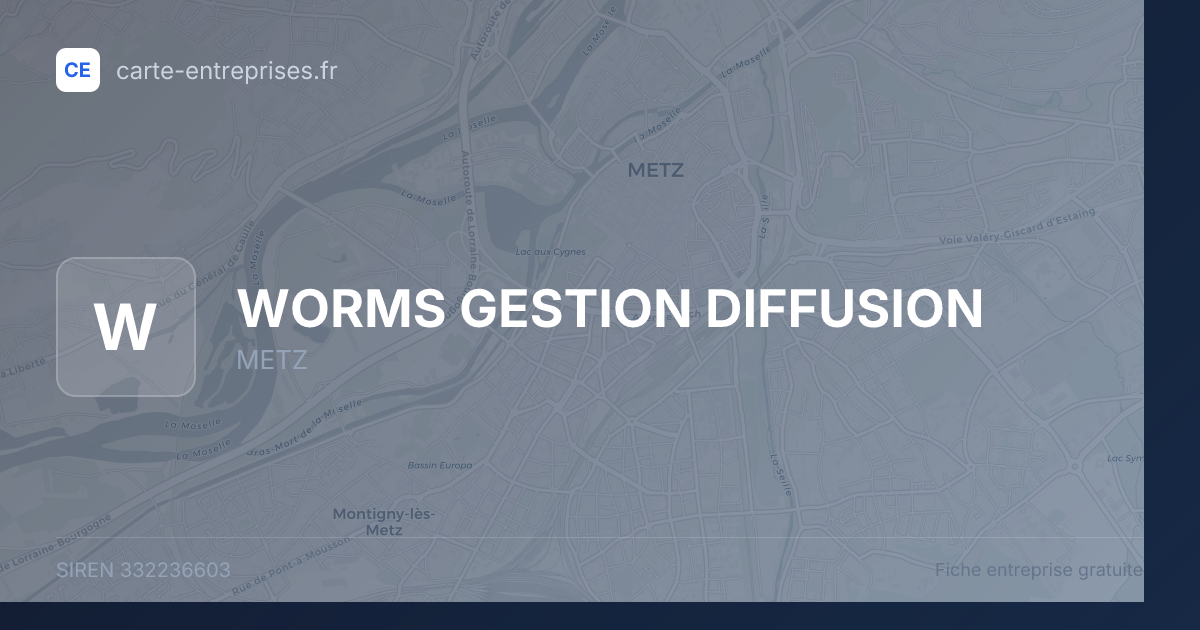 WORMS GESTION DIFFUSION — 332236603 — fiche entreprise