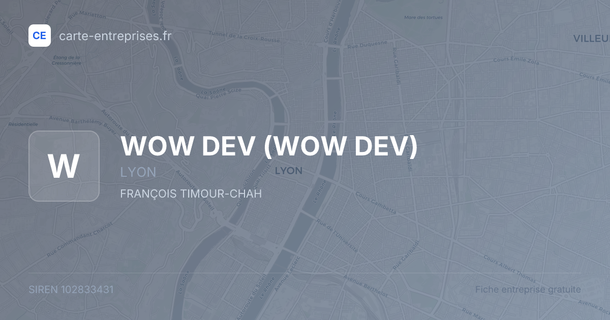 WOW DEV — 102833431 — fiche entreprise