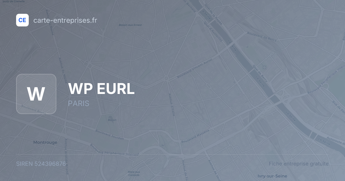 WP EURL — 524396876 — fiche entreprise