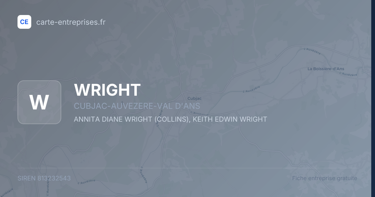 WRIGHT — 813232543 — fiche entreprise
