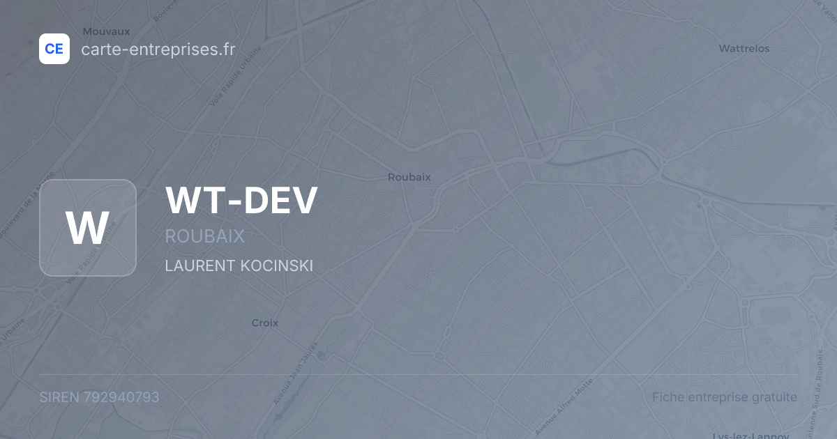 WT-DEV — 792940793 — fiche entreprise
