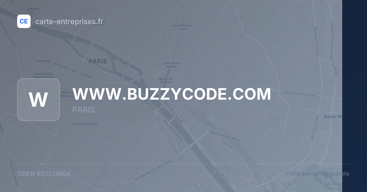 WWW.BUZZYCODE.COM — 903028504 — fiche entreprise