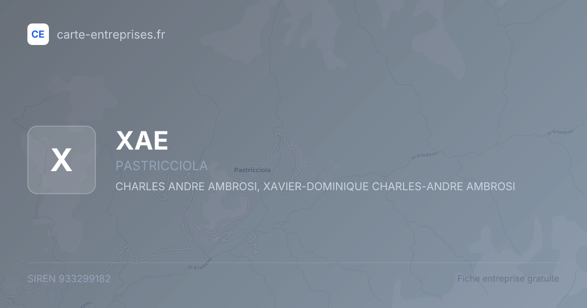 XAE — 933299182 — fiche entreprise