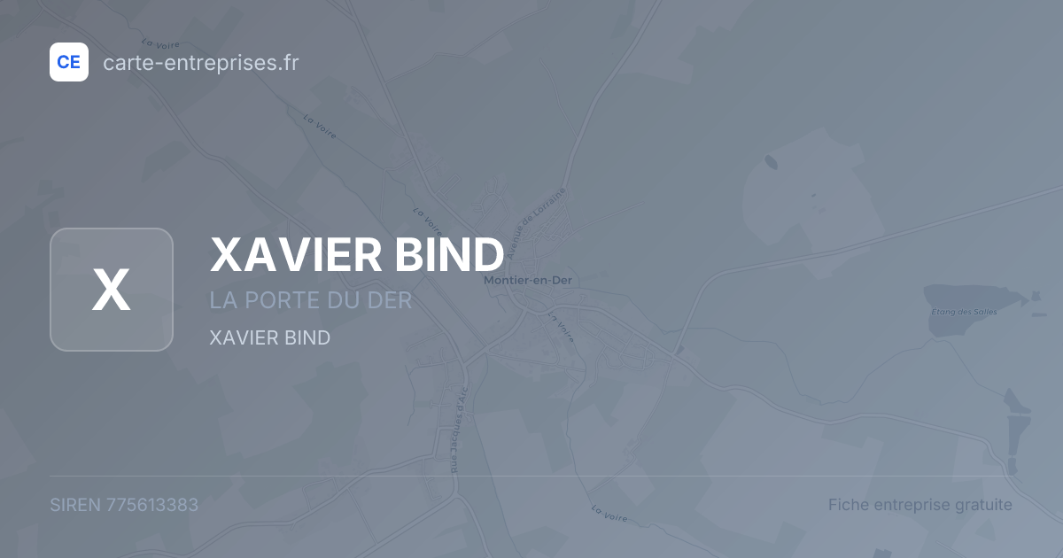 XAVIER BIND — 775613383 — fiche entreprise