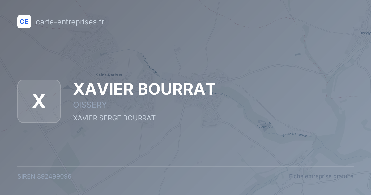 XAVIER BOURRAT — 892499096 — fiche entreprise
