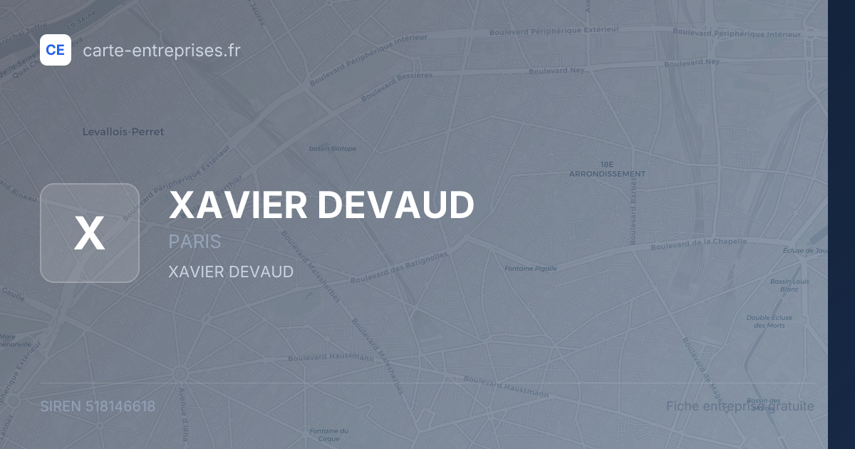 XAVIER DEVAUD — 518146618 — fiche entreprise