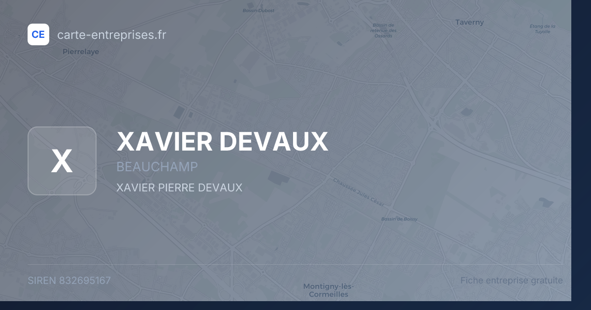 XAVIER DEVAUX — 832695167 — fiche entreprise