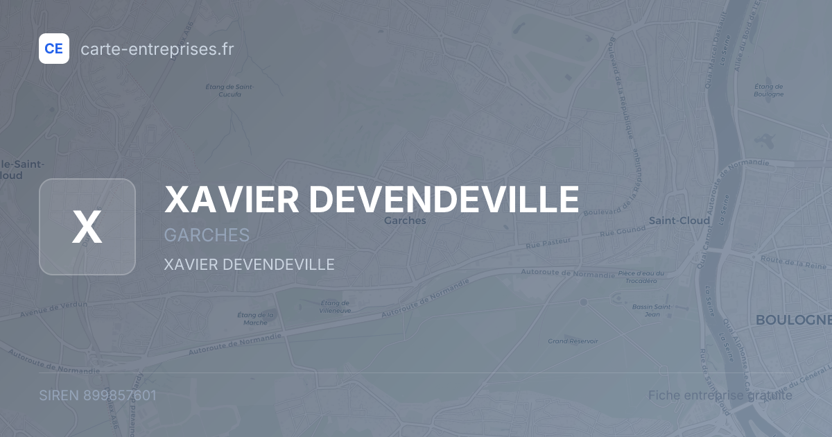 XAVIER DEVENDEVILLE — 899857601 — fiche entreprise