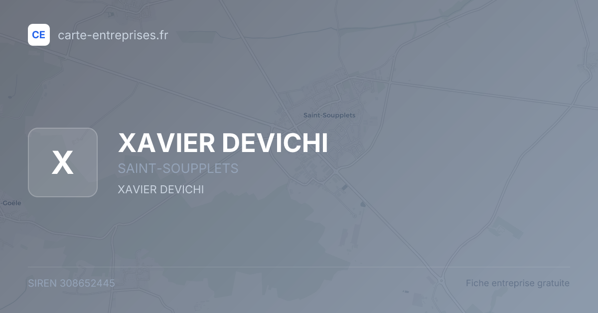 XAVIER DEVICHI — 308652445 — fiche entreprise