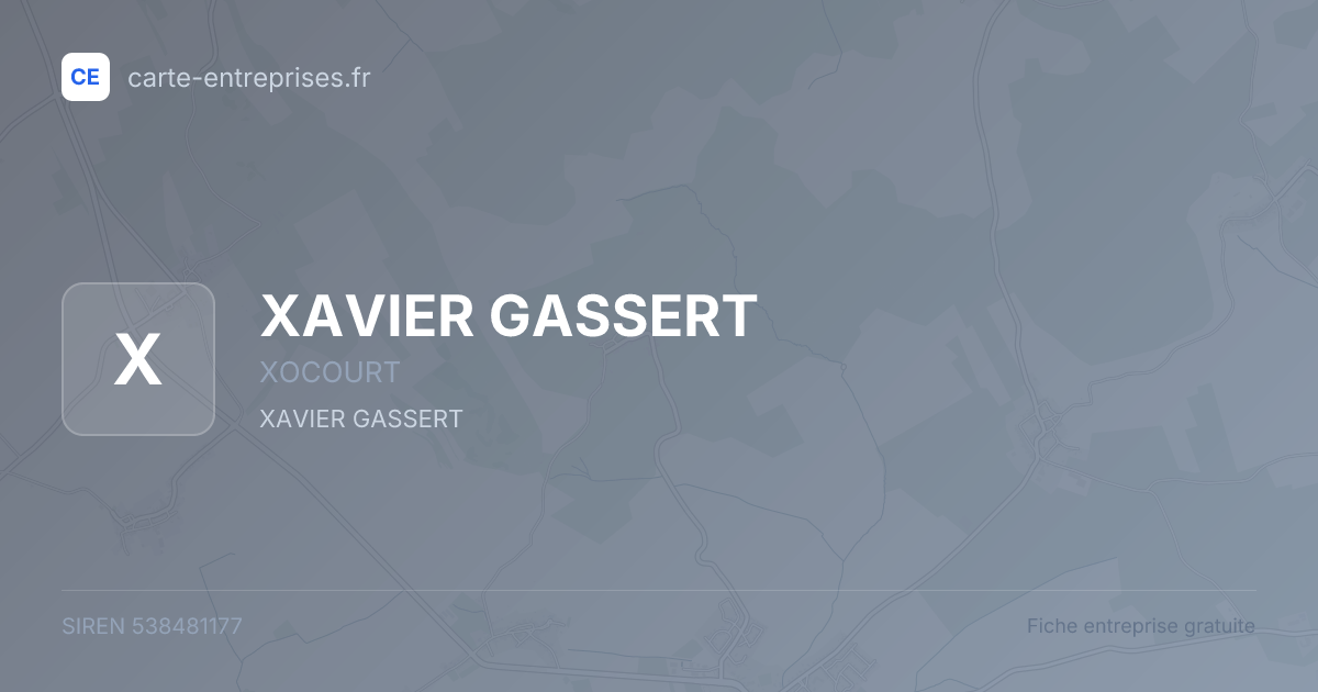 XAVIER GASSERT — 538481177 — fiche entreprise