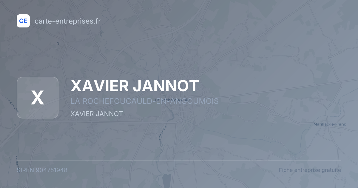 XAVIER JANNOT — 904751948 — fiche entreprise