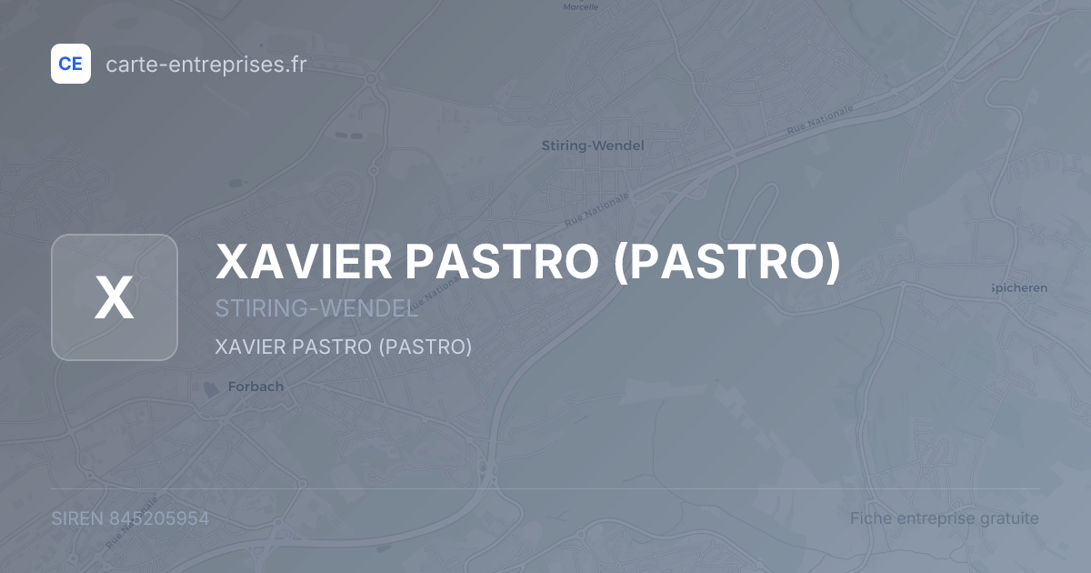 XAVIER PASTRO (PASTRO) — 845205954 — fiche entreprise