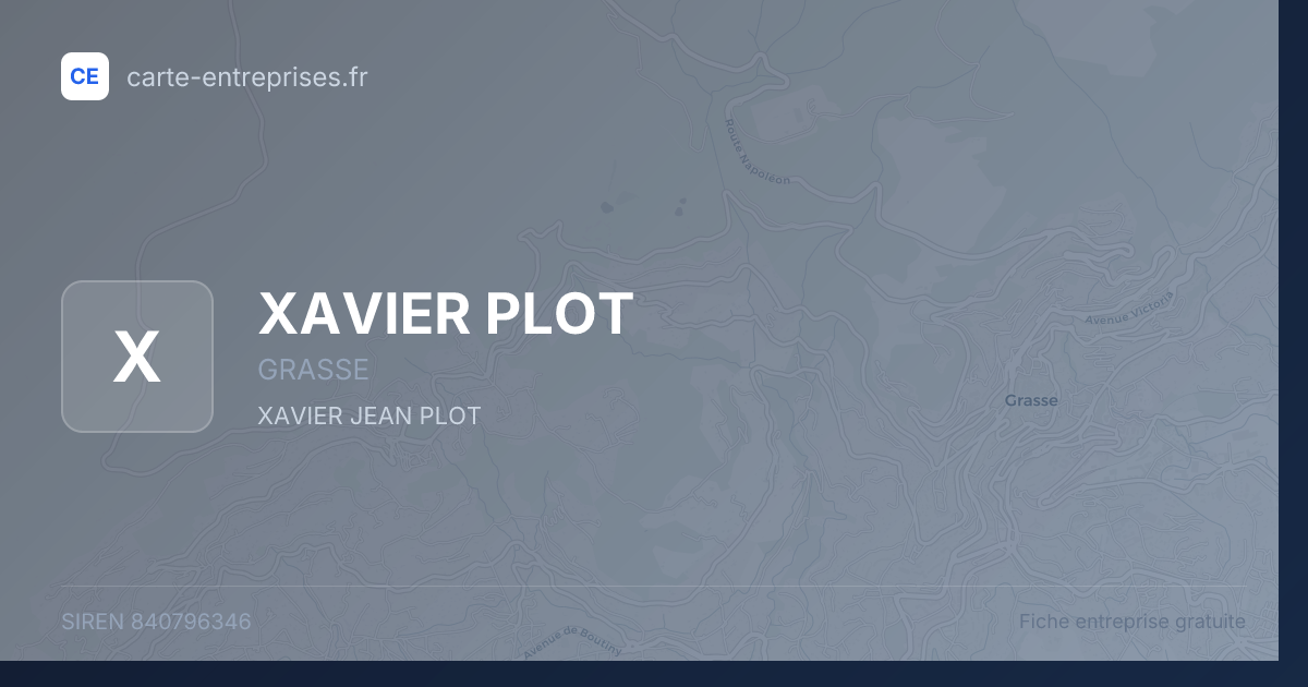 XAVIER PLOT — 840796346 — fiche entreprise