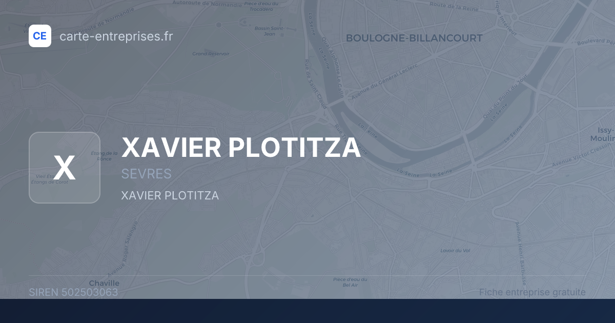 XAVIER PLOTITZA — 502503063 — fiche entreprise